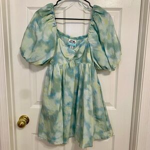 Future Collective Pastel Blue and Green Bubble Fluffy Dress💙